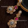Vintage Jewelry Procurement Heavy Industry Light Luxury Retro Flower Earrings Sweet High-end Feeling