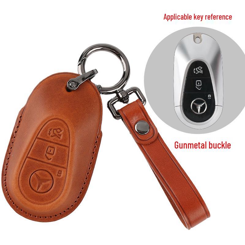 Genuine Leather Handmade Smart Car Key Case for Mercedes - Full Cover