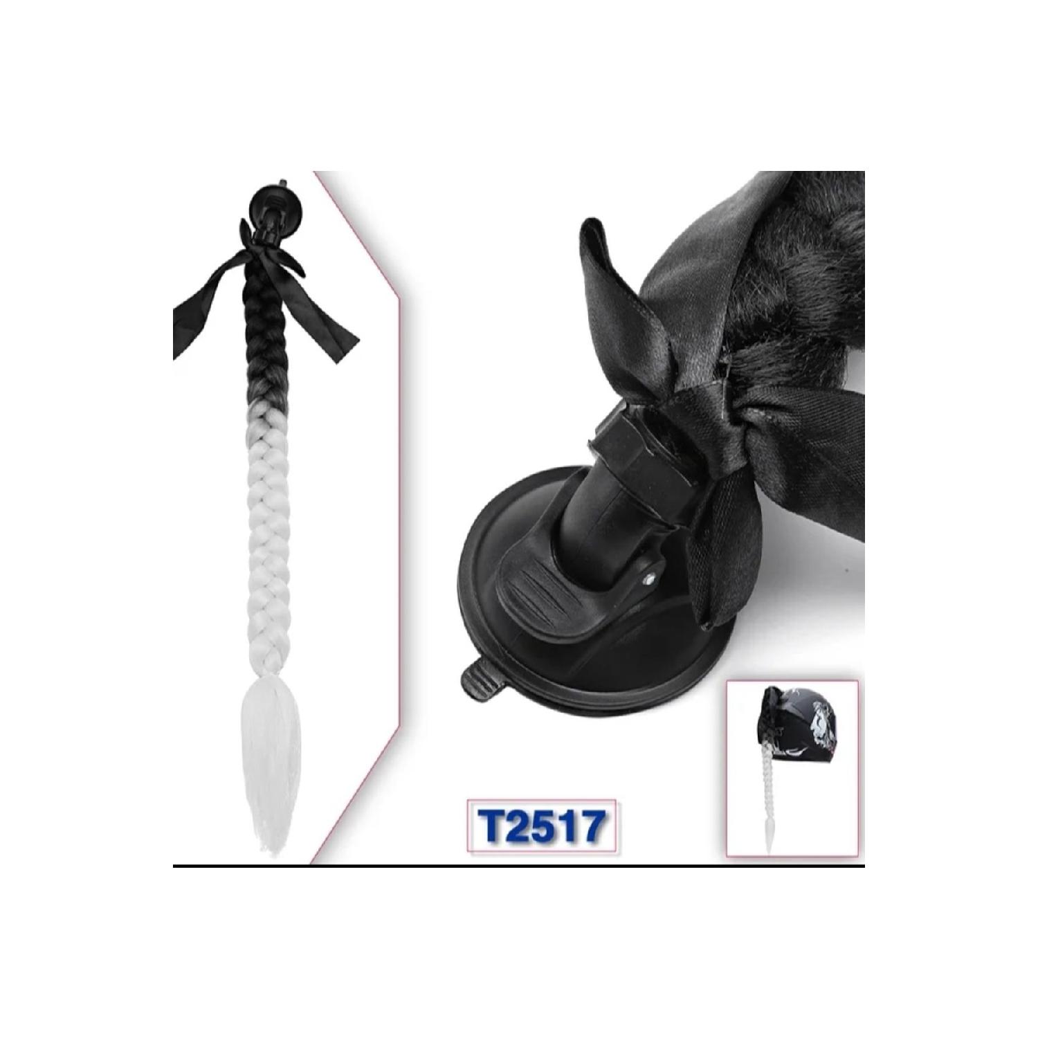 

Gray Black Hair Braid Motorcycle Helmet Ornament Accessory M чорний