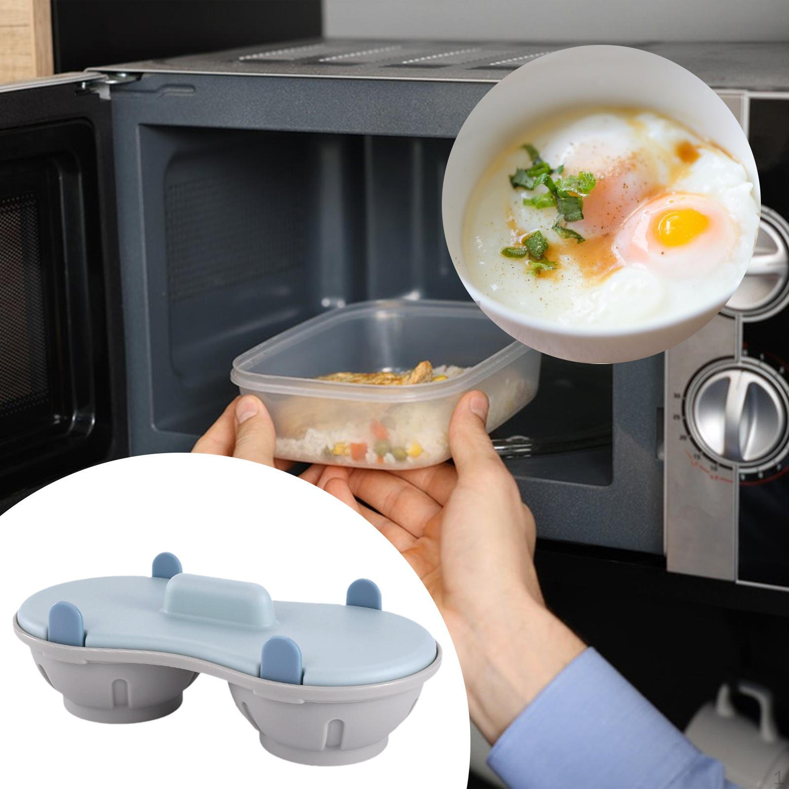 

Microwave Egg Poacher Cookware Household Convenient Boiler with Lid Kitchen Tool синій