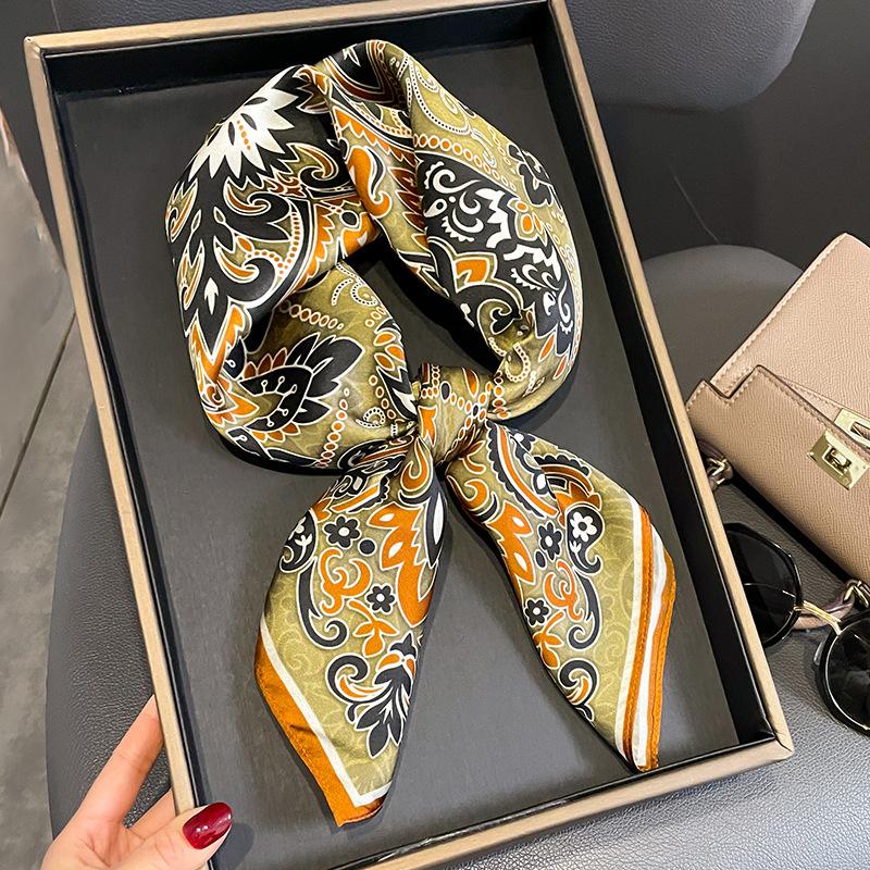 

Meier Mulberry silk elegant small square scarf women s silk scarf printing decorative scarf shawl scarf silk 65*65cm