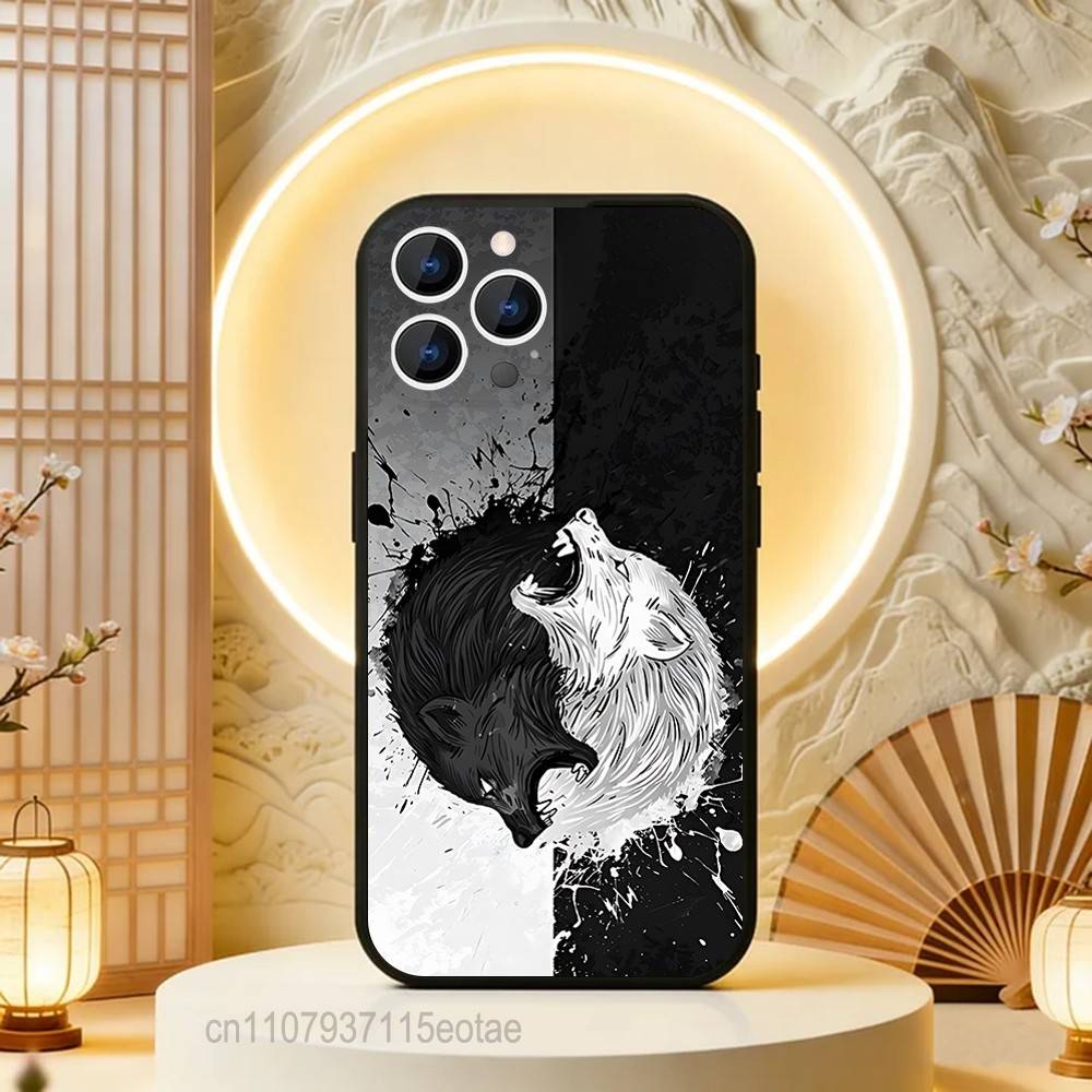 Odin AND Fenrir Phone Case Silicone Soft For IPhone 16,17,15,11,13,12,14,Mini,Pro,Max,Plus,Air,E Black