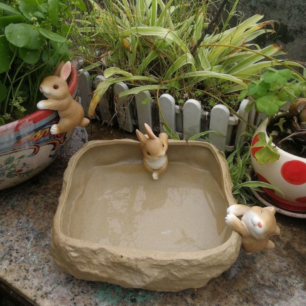 3PCS Cute Hanging Pot Bunny Resin Bunny Plant Holder Creative Rabbit Pot Hangers  Fish Tank
