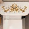 Luxe Gouden Sieraden, Parel- en Diamant Toilet Tank Stickers, Badkamer Decoratie Stickers in Hofstijl