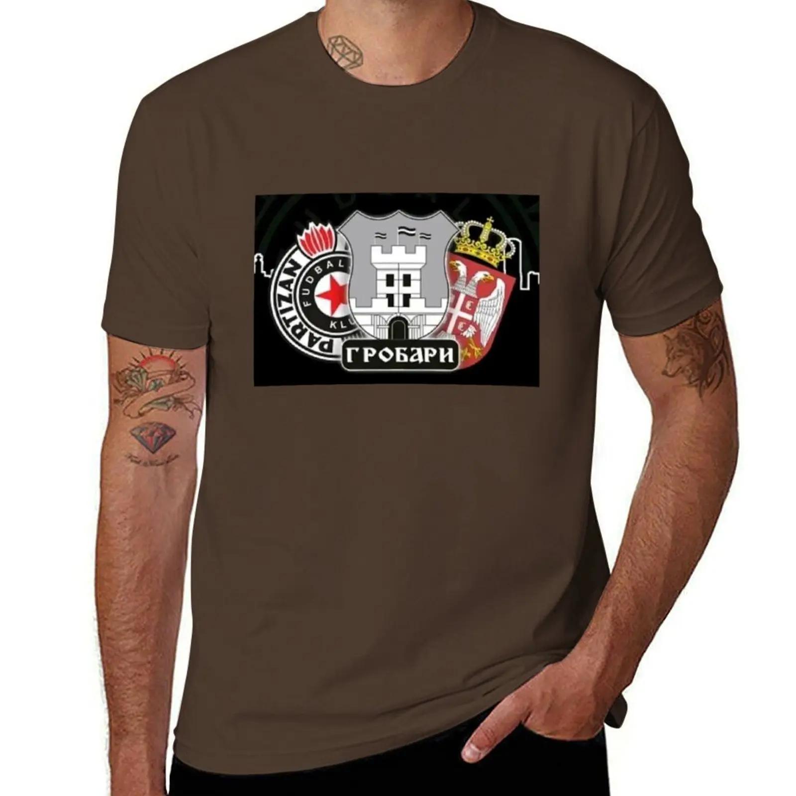 

PARTIZAN BEOGRAD FC T-Shirt oversizeds Short sleeve tee sports fans mens funny t shirts S