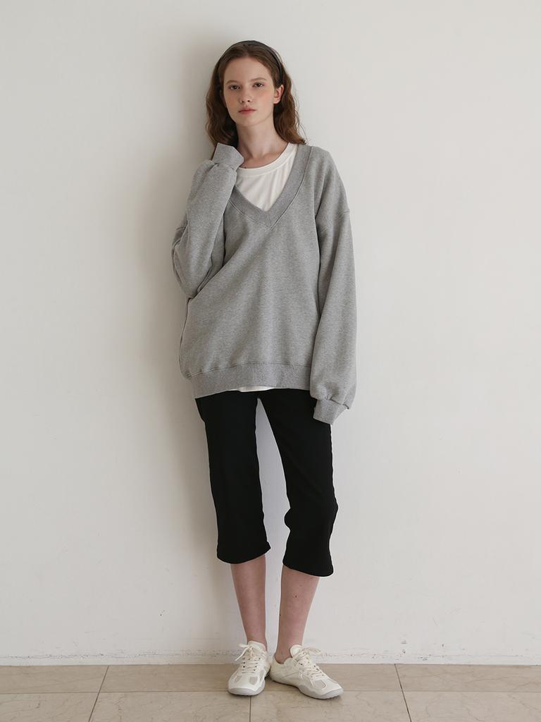 VERTNEUF Deep V-Neck Fleece-Lined Sweatshirt (2 Colors)