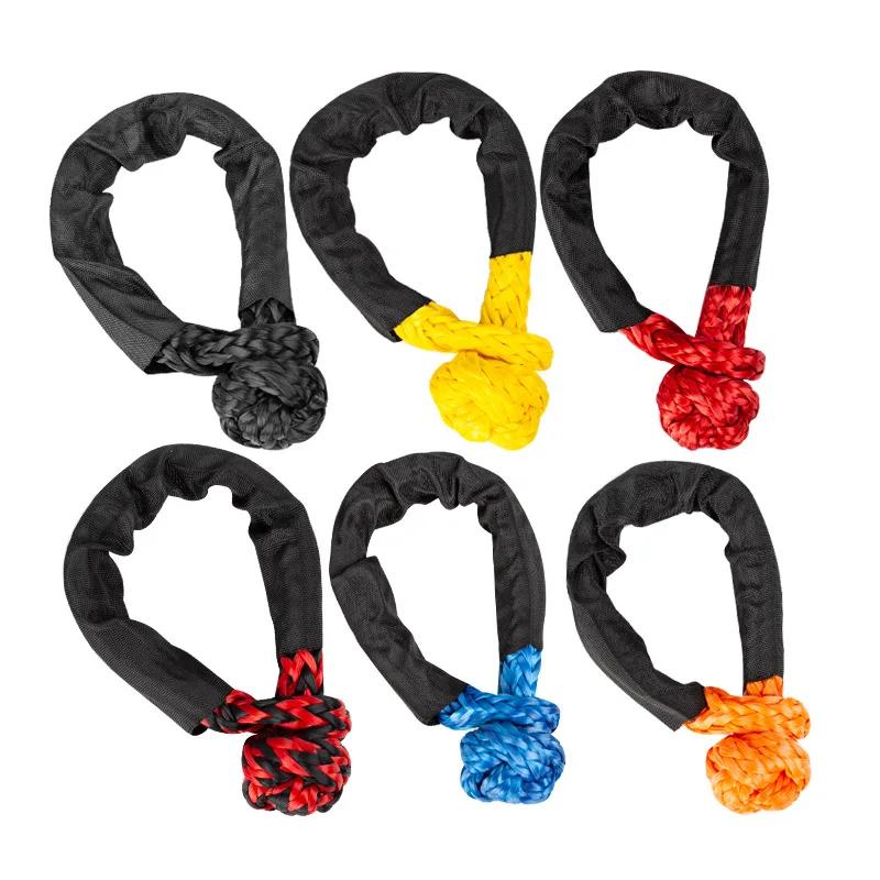 17ton 37400lbs Soft Shackle ATV UTV Tow Trailer Hook Winch Rope Knot Polyethylene Rescue Self-Rescue Refitting