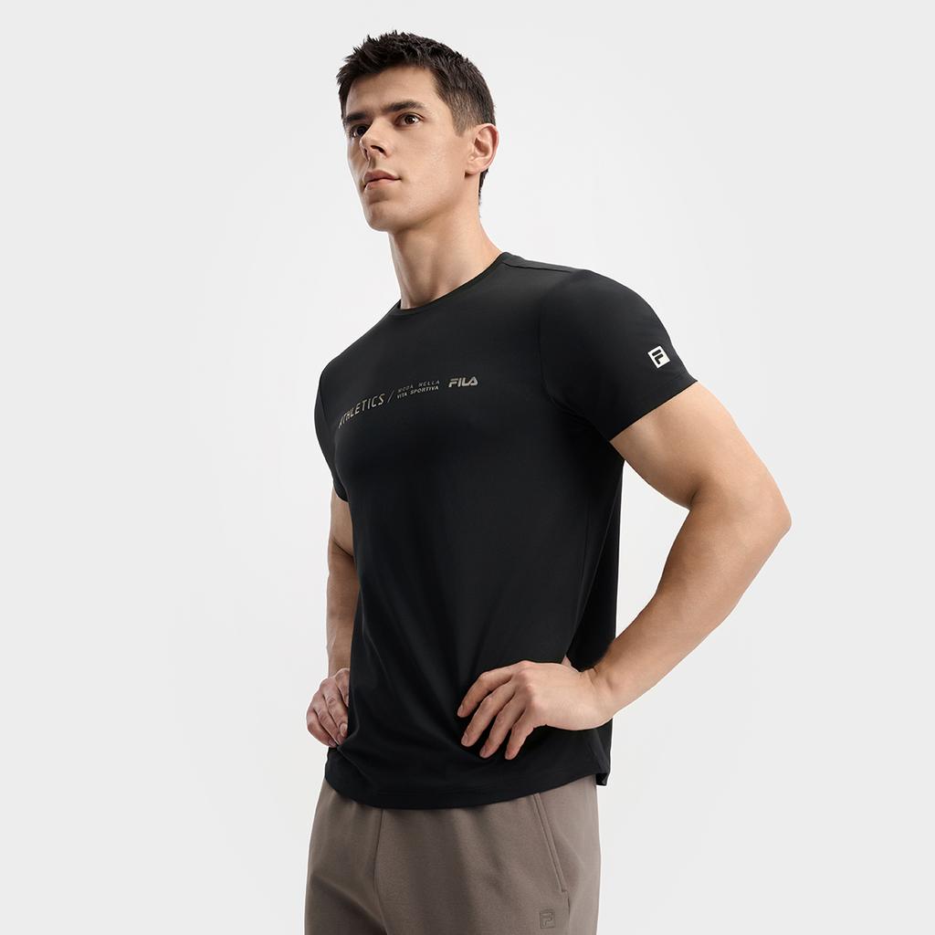 New FILA Fitness T Shirts Men's Pitch Black A11M531109FBK