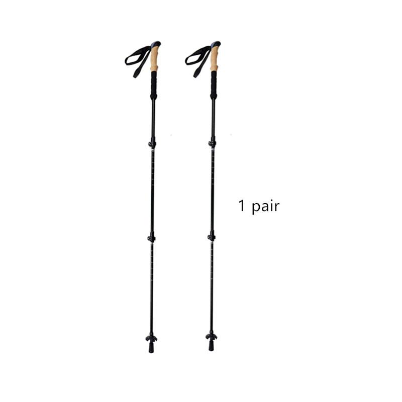 Aluminum Alloy Trekking Poles Lightweight Collapsible Hiking Poles with Cork Grips Quick Locks Snow Baskets Suitable for Walking Travel Trails Balance