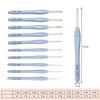 1pc 1.5-6mm Blue Crochet Hook Soft Plastic Handle Aluminum Knitting Needle for Women Adults Kids Children Beginners