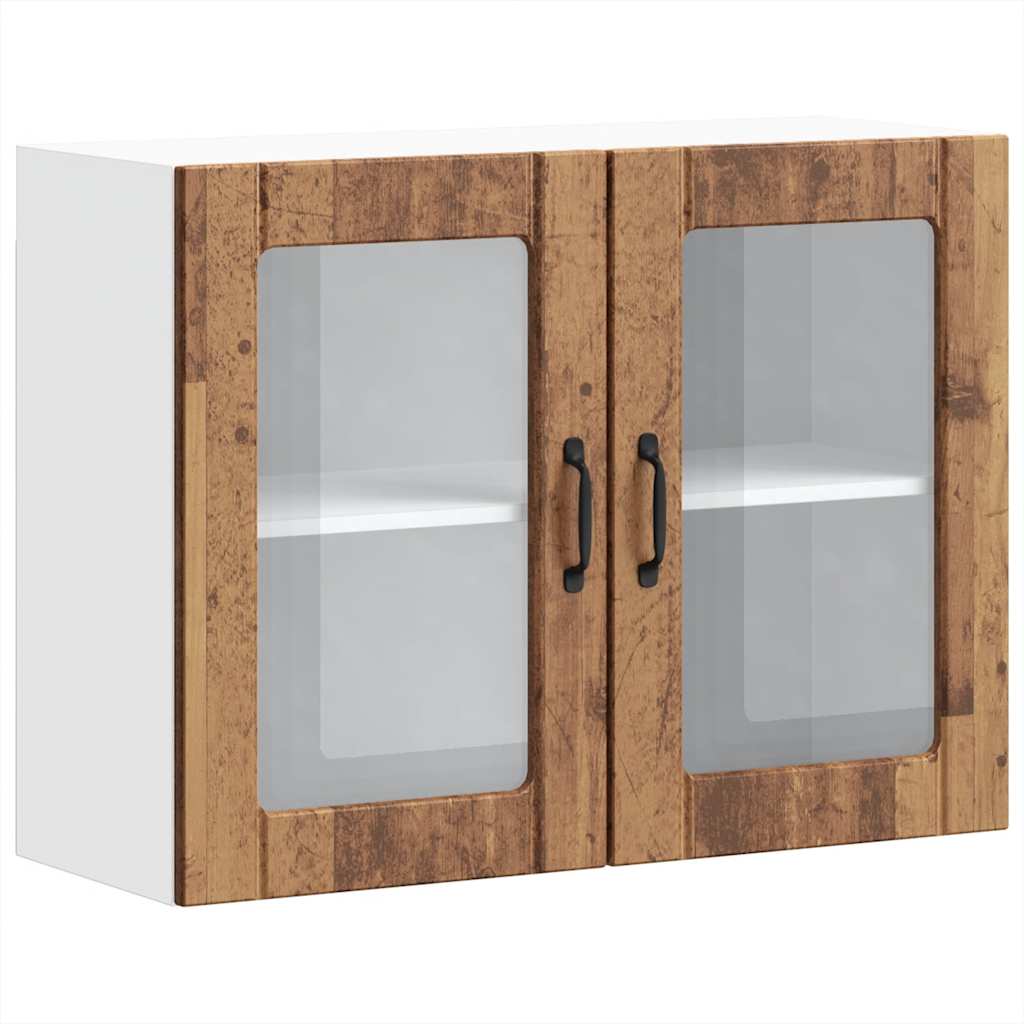 Kitchen Wall Cabinet With Doors, Lucca, Old Wood