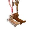 2Pcs Cute Plush Animal Bag Accessories Cartoon Look Soft Bag Pendant Couple Key Holder Ideal Purse Decoration Gifts