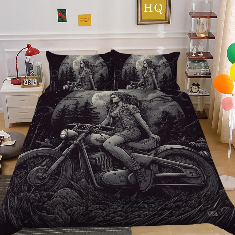 3D Beauty Skull Druck Bettwäsche Twin Size Polyester Tagesdecken Teen Design Mode Heimtextilien