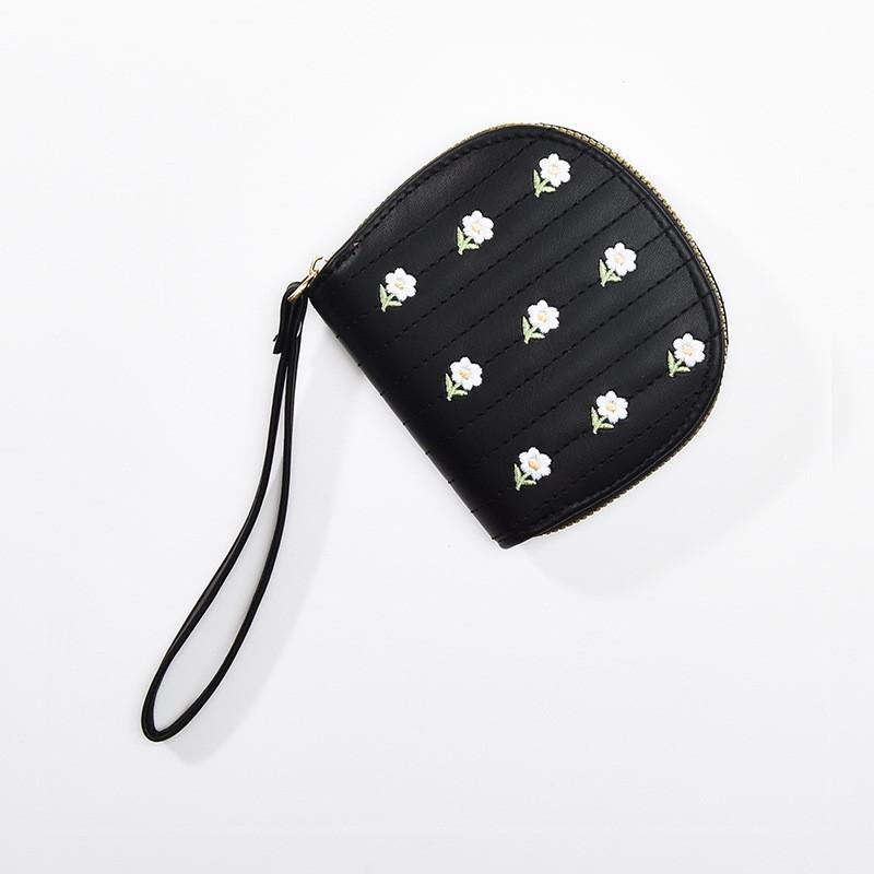 New Korean Style Coin Purse Women Short Fresh Floral Pattern Student Zipper Card Holder Multi-function Coin Clip