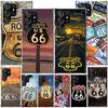 America Route 66 Phone Case For Samsung Galaxy S24 S25 Edge S26 Ultra S23 S22 S21 Plus S20 FE + Personalized Print Cover Galaxy