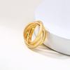 Charm Women Rings Triple Interlocked Rolling Ring Stainless Steel Gold Color Christmas Jewelry