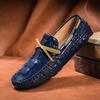 Loafers Men Handmade Leather Shoes Casual Driving Flats Slip-on Shoes Moccasins Boat Shoes Black White Blue Red Plus Size 36-48