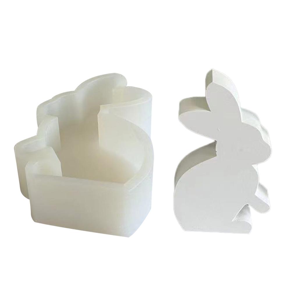 3D Rabbit Candle Mold for DIY Candle Soap Plaster Easter Party Ornament Easter Themed Candle Mold Rabbit Resin Molds