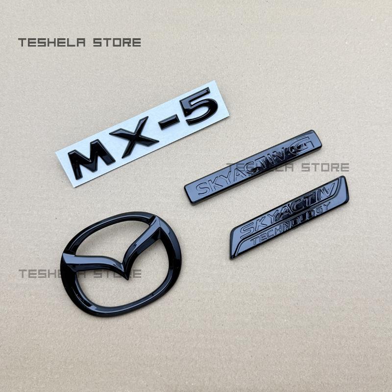 AAFD1 Logo de Coche Rejilla Delantera Pegatina Decorativa para Maletero Trasero Para MAZDA MX5ND 2015-2016-2026 Pegatina con Logo de Letras Emblema del Maletero Trasero