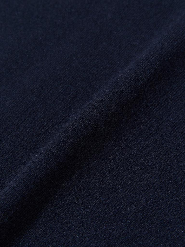 GLOWNY G Hug V-Neck Knit Hoodie (Navy)