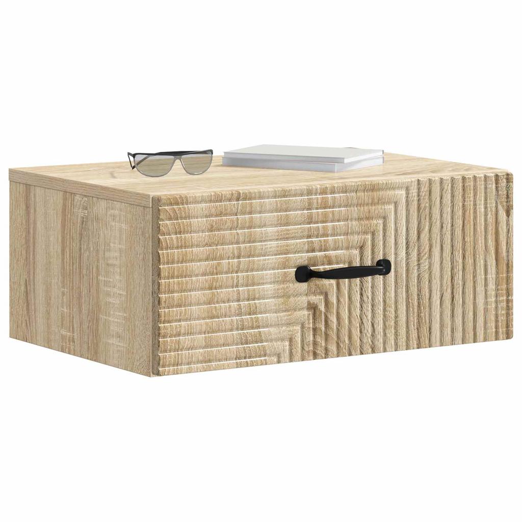 Wall Mounted Nightstand Set 2 pcs Sonoma Oak 49 x 34.5 x 20 cm