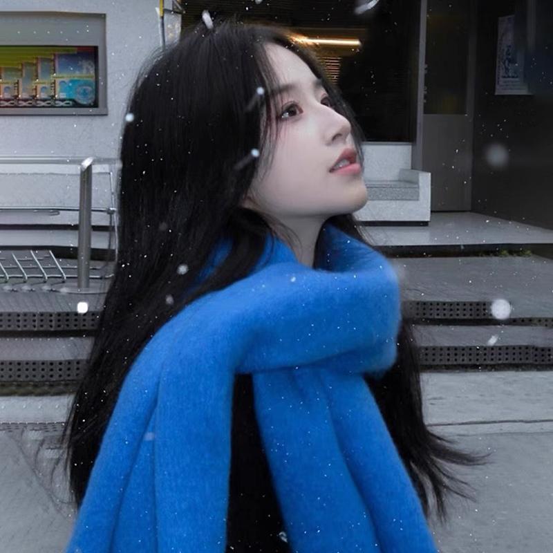 Solid Color Thick Large Scarf Women Men Autumn Winter Korean Style Student All-Match Shawl Warm Neck Scarf