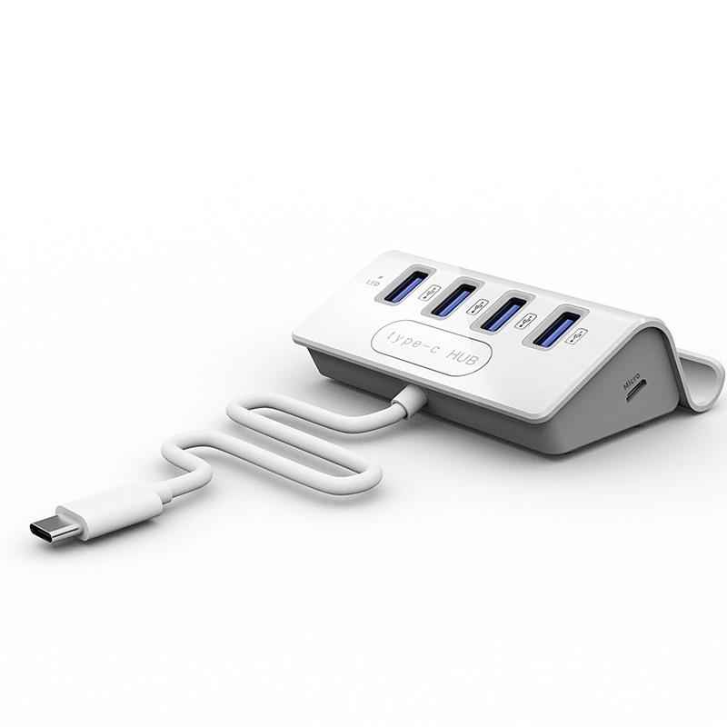 

4 in 1 Type C Hub Phone Stand Holder USB C OTG Cable Splitter USB 3.1 2.0 Extend Adapter Converter Charging Dock