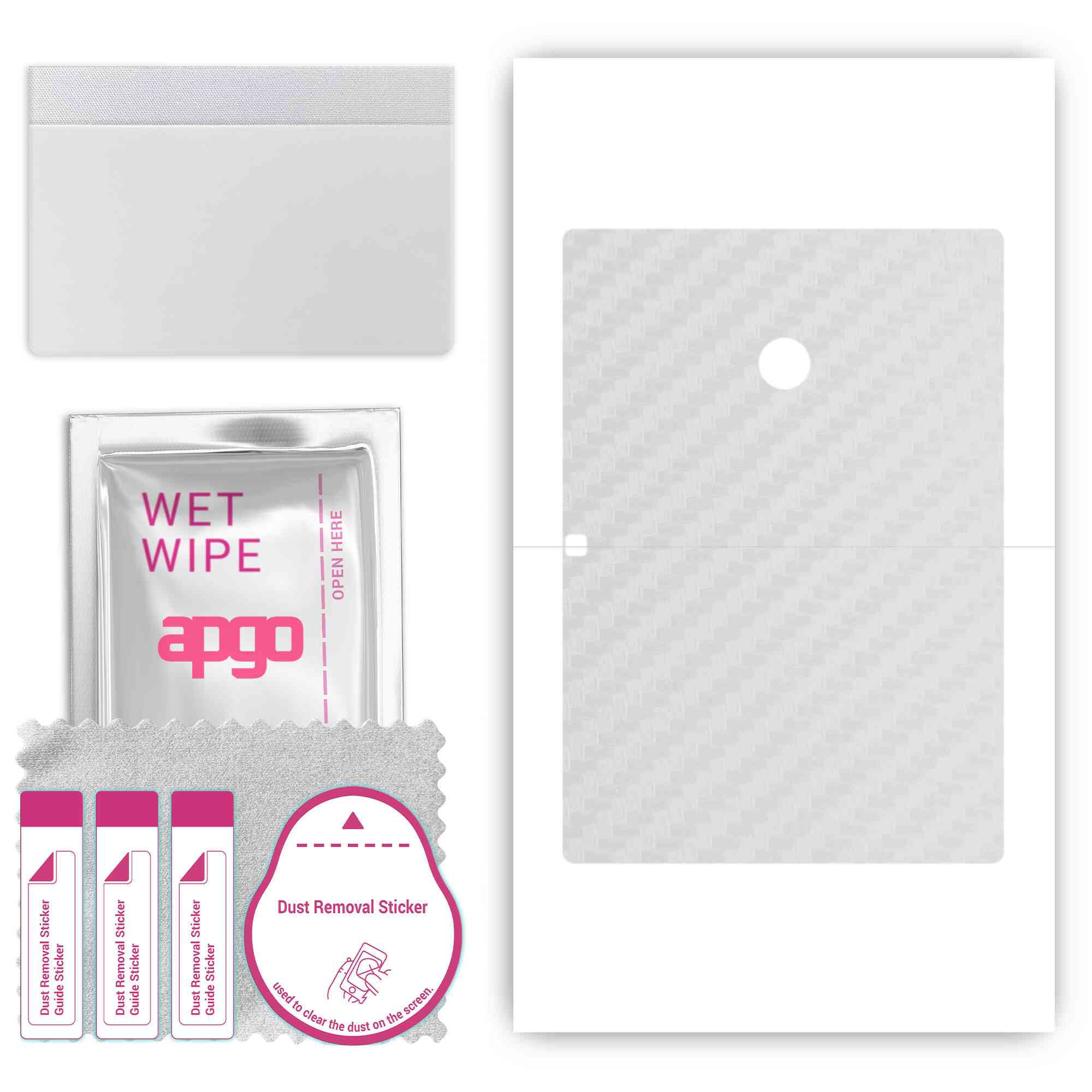 

apgo Protective Skin Sticker for the back compatible with Teclast T20, Wrap Film, Foil, Vinyl - Pattern Transparent Carbon