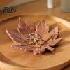 Entryway Key Holder 3D Printed Maple Leaf Trinket Dish, Autumn Fall Tray, Jewelry Nature Inspired Decor Tray for Entryway, Thanksgiving Tabletop Home