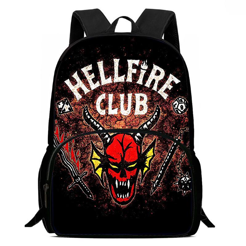 Stranger Things Printed Backpack Stranger Things5 Student School Bag Cartoon Lightweight Front Bag Backpack