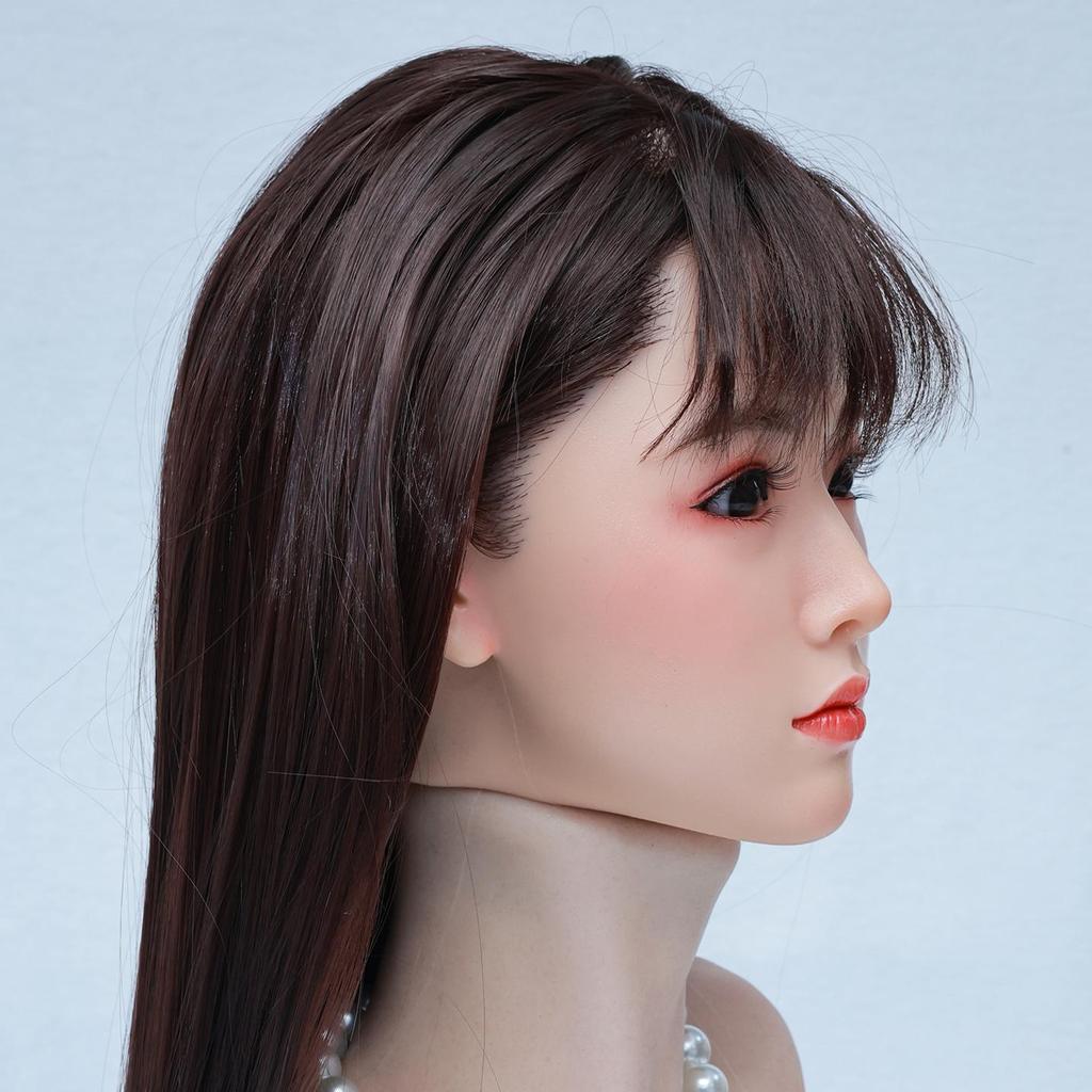 100% Silicone Sex Doll Head Standard Wig Suitable for 130-180CM Solid Dolls Body M16 and Standard bolts 2 Connection Methods GJ-ZP014