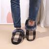 Women Cotton Slippers  New Plush Fluffy Slippers Indoor Home Floor Non-slip Warm Thick Soled Lattice Slippers Chanclas Mujer