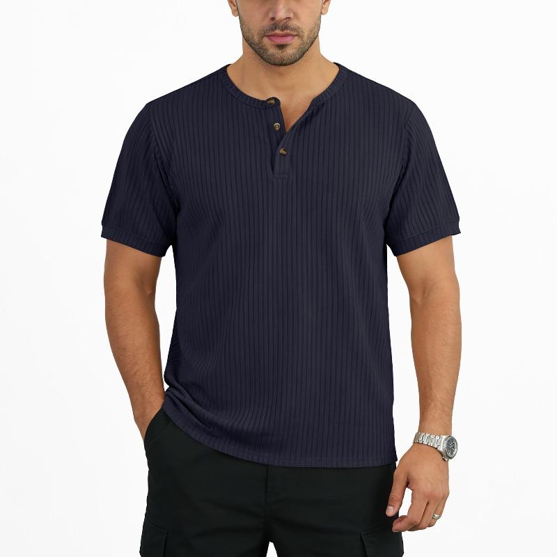Men's Casual Button Breathable Short Sleeve T-Shirt Casual Top Casual Everyday Outfit