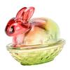 Candy Dish Bunny Shape Glass Decorative Candy Bowl with Lid for Dried Fruits Snacks Coffee Beans