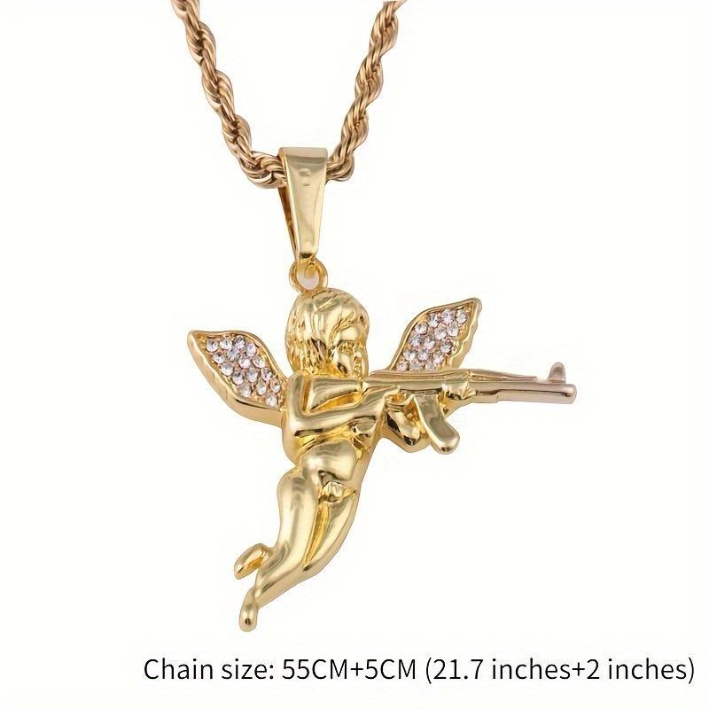 Nový kulomet Revenge Angel náhrdelník přívěsek Pánský hip-hop přívěsek náhrdelník příslušenství