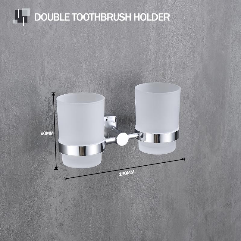 Household Chrome Bathroom Accessories 304 Stainless Steel Toilet Brush Cup Holder Soap Dispenser Hardware Pendant Frosted Glass