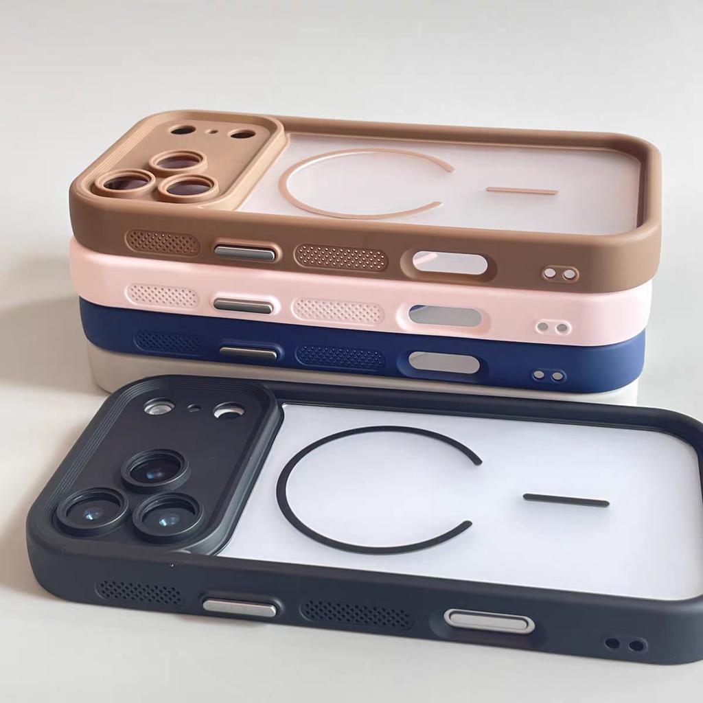 Funda Matte Clear For  Magnetic Phone Case For For Iphone 17Promax Pro 16 1 14 Plus13 12 11 Heat Dissipation Frame Cover
