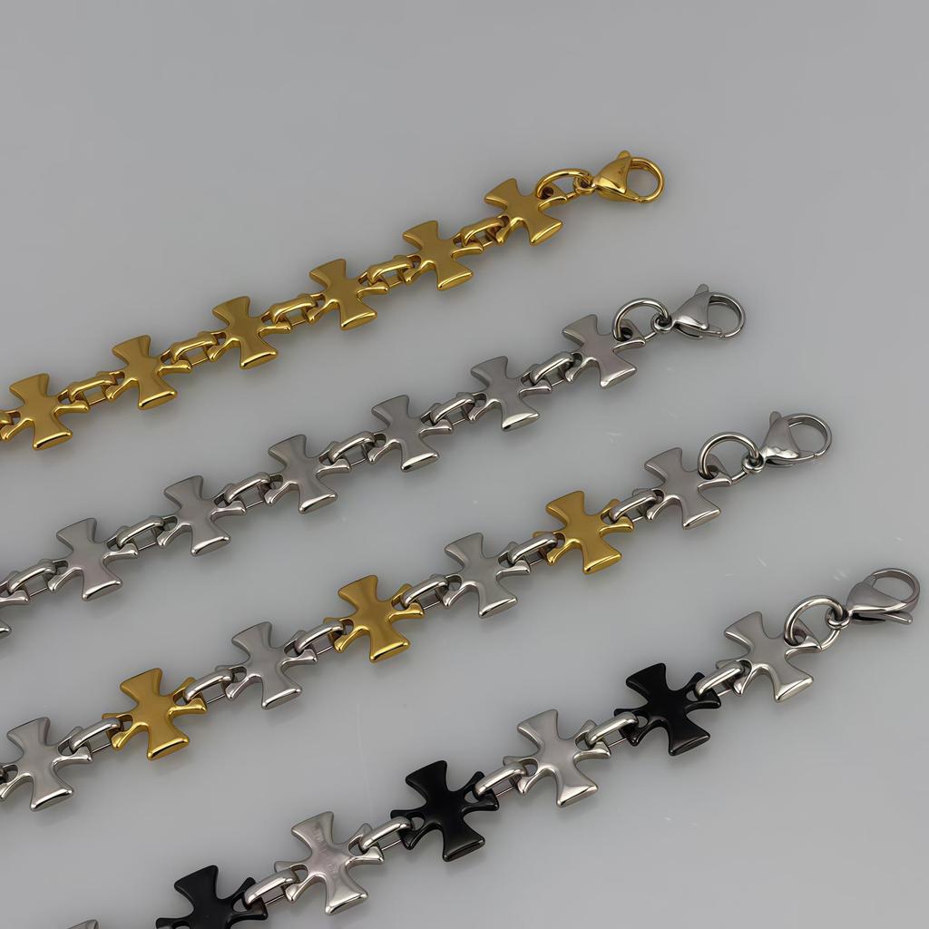 Trendige Herren-Kreuzkette aus Titanstahl – Hip-Hop-Design