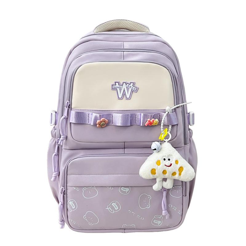 Schoolbag Cute Girl Backpack Leisure Travel Large Capacity Backpack High Value Commuting Tutoring Junior High School Student Schoolbag