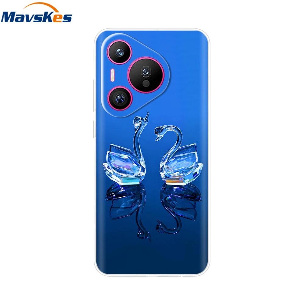 For Huawei Pura 70 Case Cute Cartoon Painted Cover Clear TPU Phone Cases For Huawei Pura 70 Pro+ Plus Pure70 70Pro Soft Fundas