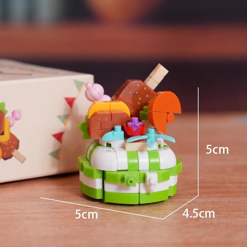 Lego-Compatible Birthday Cake Building Set: Swiss Roll Toy for Kids - Perfect June 1st Gift