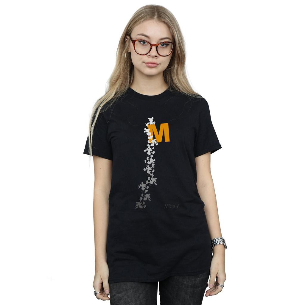 Disney Womens/Ladies Mickey Mouse Climbing Silhouettes Cotton Boyfriend T-Shirt