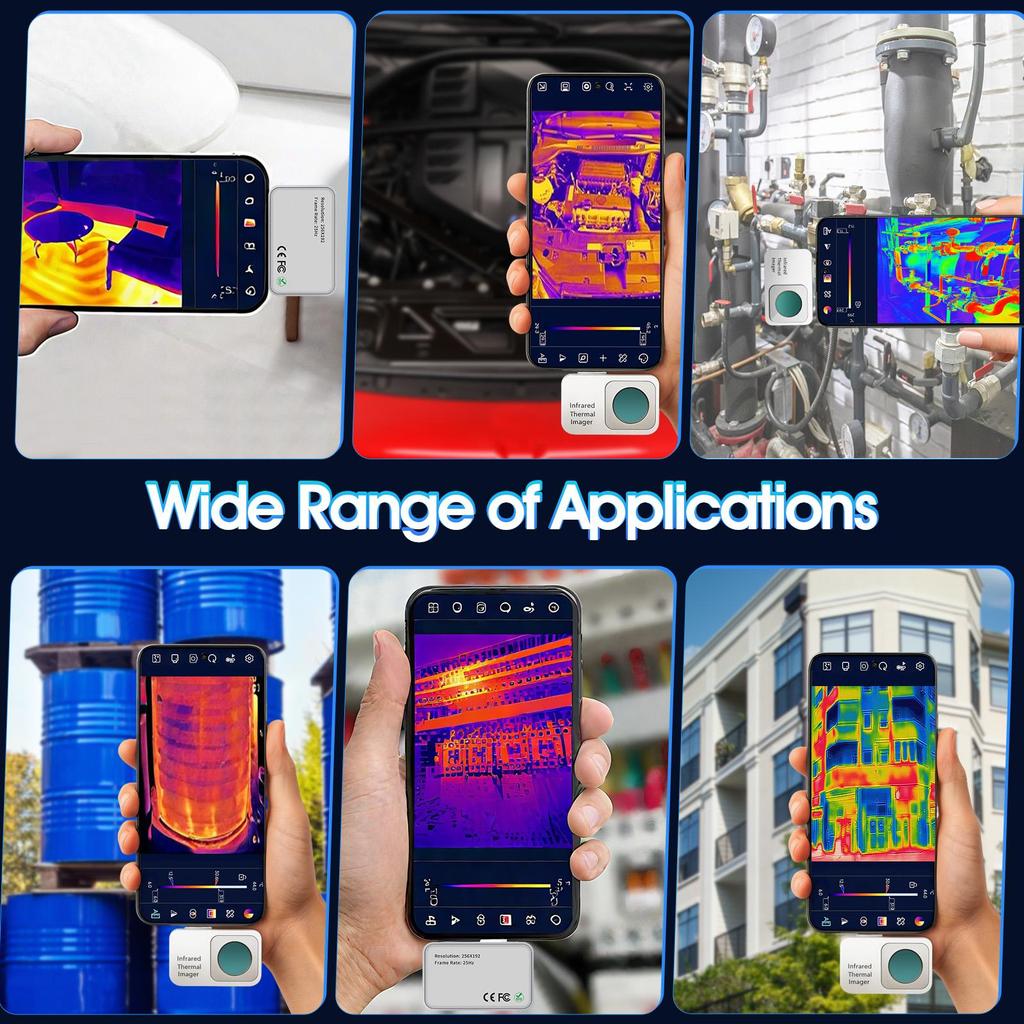256*192 Resolution Infrared Thermal Imager Phone APP Type, -15°C to 600°C Wide-Range Temperature Measurement, For Android System
