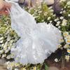 Pure White Wedding Dress Puppy Dog Clothing Fashion Handmade Lace Flower Princess Dress For Small Medium Dog Poodle Pet Clothes
