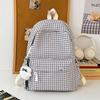 Casual small fresh plaid schoolbag female college student lightweight backpack versatile schoolbag