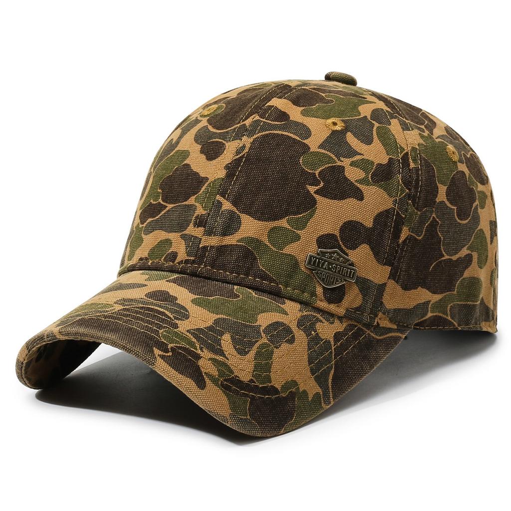 Gewaschene Kappe Outdoor Camouflage Baseballkappe für Herren und Damen Vielseitige Mode Weiches Oberteil Sonnenschutzkappe