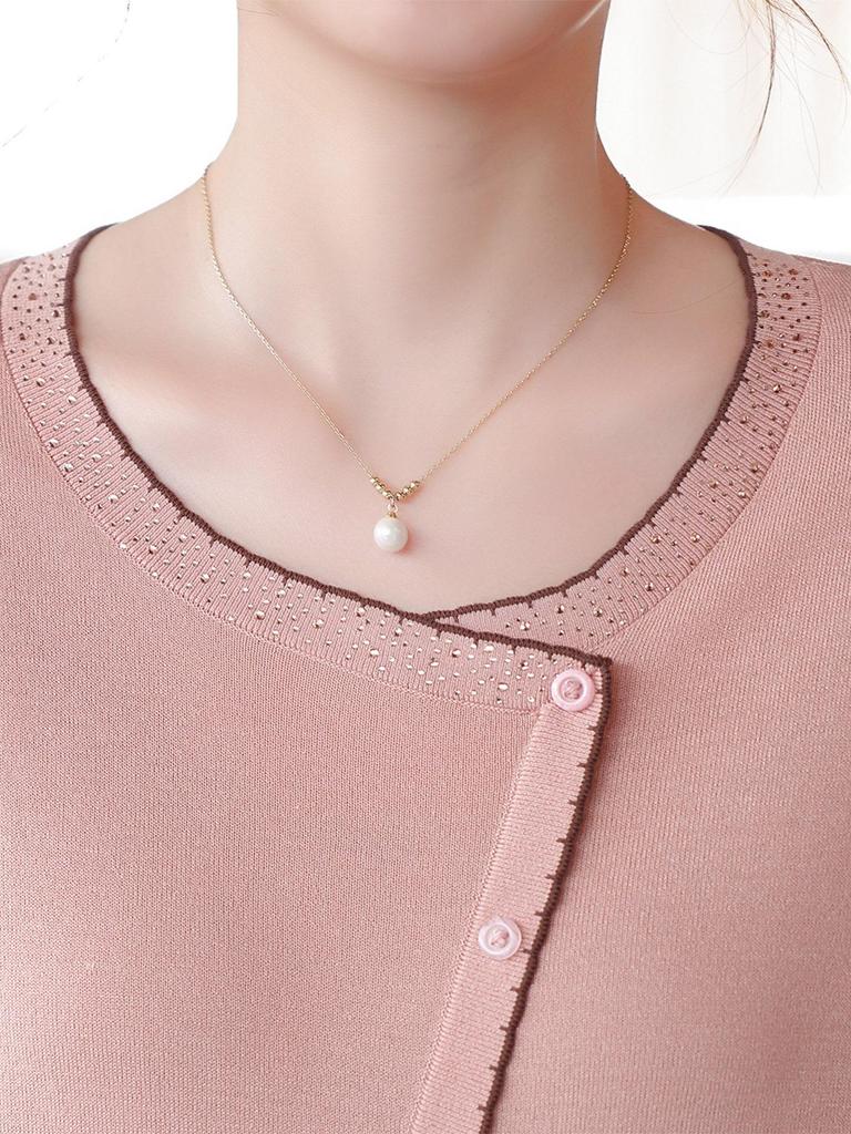 2026 Ice Silk Summer T-Shirt Set for Middle-Aged & Elderly Women: Short-Sleeve, Stylish, Lightweight Knitted Top