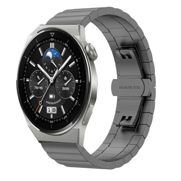 For Huawei Watch GT 3 Pro 43mm 20mm One Bead Butterfly Buckle Metal Steel Watch Band