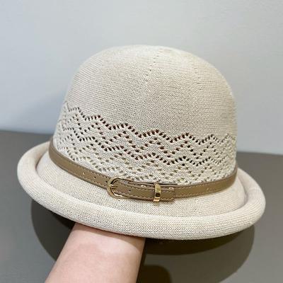 Yeni Stil Tokalı Kenarlı Kadınlar İçin Moda Silindir Şapka İnce ve Nefes Alabilen Yaz Güneşten Koruyucu Kubbeli Havuz Şapkası