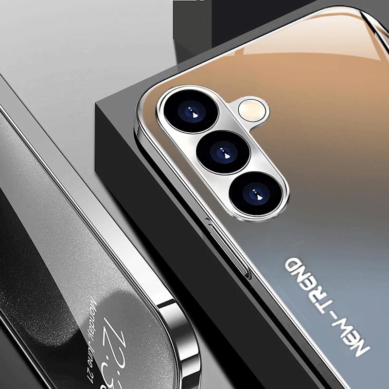 Gradient Curve Pattern Glass Phone Case Suitable for Samsung Galaxy S26 S25 S24 S23 S22 S20 FE/Ultra/Plus Anti Drop Back Cover